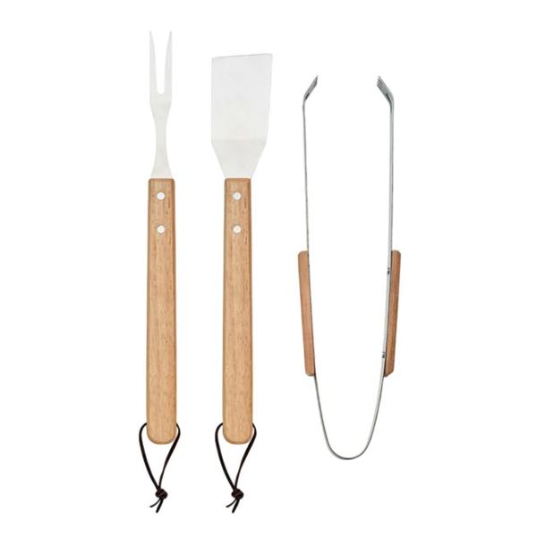 MidOcean Smokey Oak BBQ Tool Set (Pack of 3) - Wood - 