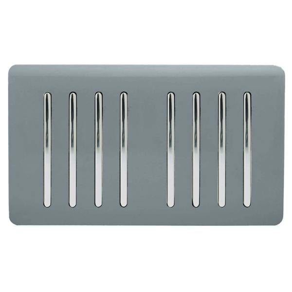 Trendi Switch 8 Gang 1 or 2 Way Light Switch in Warm Grey
