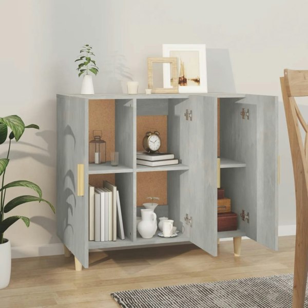 Berkfield Sideboard Concrete Grey 90x34x80 cm Engineered Wood