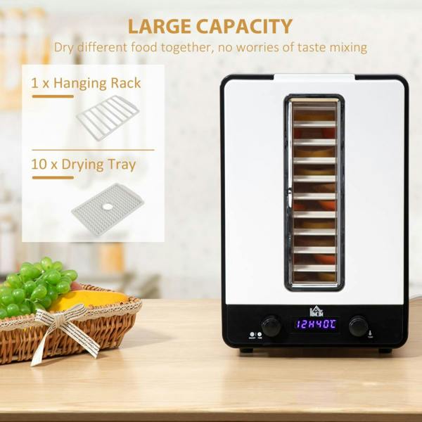 Dyzi 11 Tier Food Dehydrator 550W Adjustable Temperature Timer White