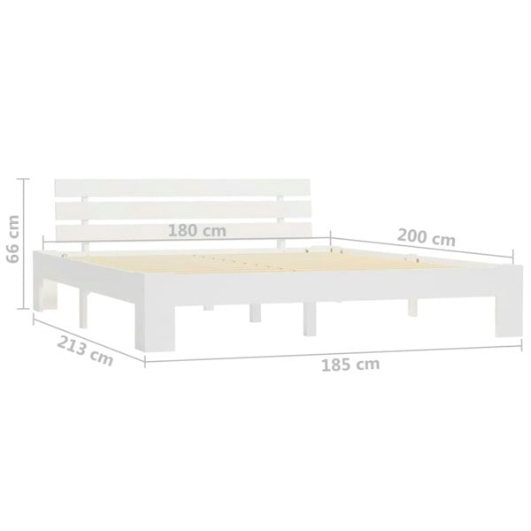 Berkfield Bed Frame White Solid Pine Wood 180x200 cm 6FT Super King