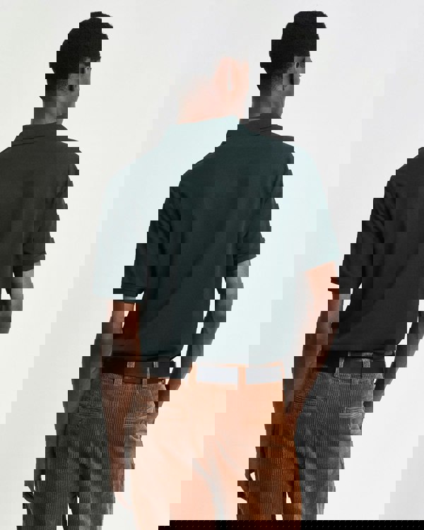 GANT Mens Regular Fit Short Sleeve Shield Logo Pique Polo - 374 Tartan Green