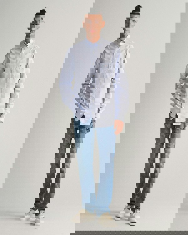 GANT Mens Regular Fit Long Sleeve Poplin Shirt - 455 Light Blue