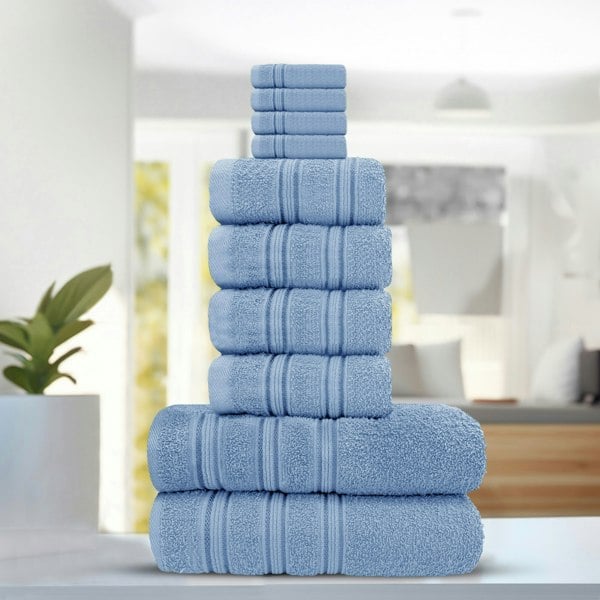 Velosso Luxury Everyday 100% Cotton Towels - Super Absorbant and Soft - Blue