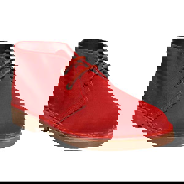 Roamers Mens Real Suede Unlined Desert Boots - Red