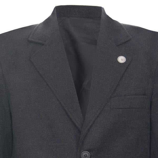 TruClothing Men's Long Charcoal Wool Slim Fit Overcoat