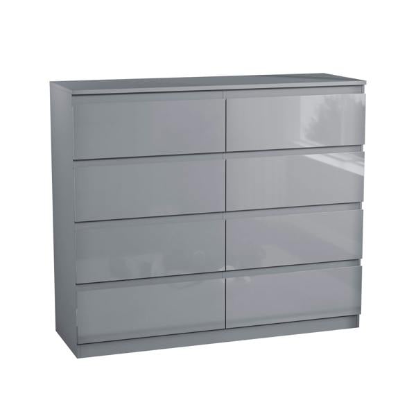 Vida Designs Glinton 8 Drawer Chest, Black