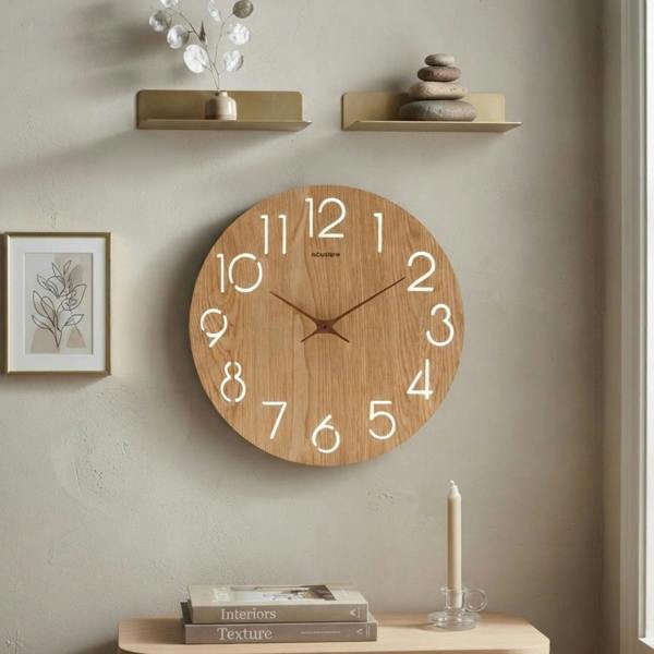 Garden Greatness Natural Wood Effect Cut-Out Wall Clock