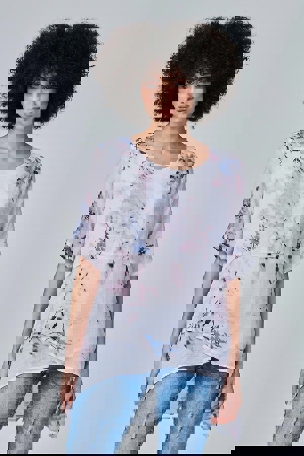 Pink | Floral Layered Relaxed Fit Blouse