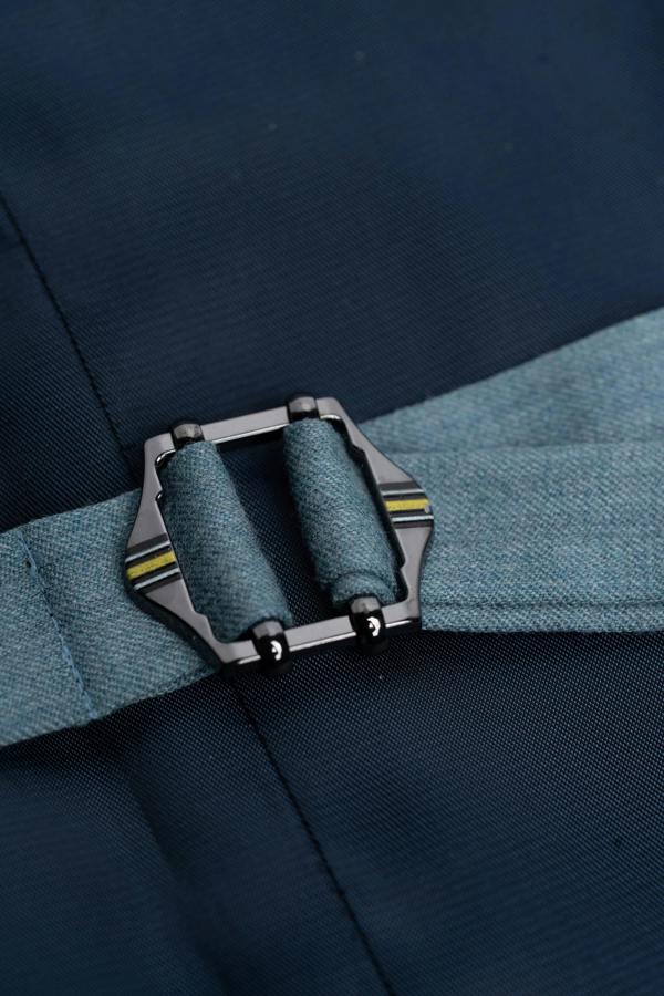 House of Cavani James - Men's Light Blue 3 Piece Textured Suit