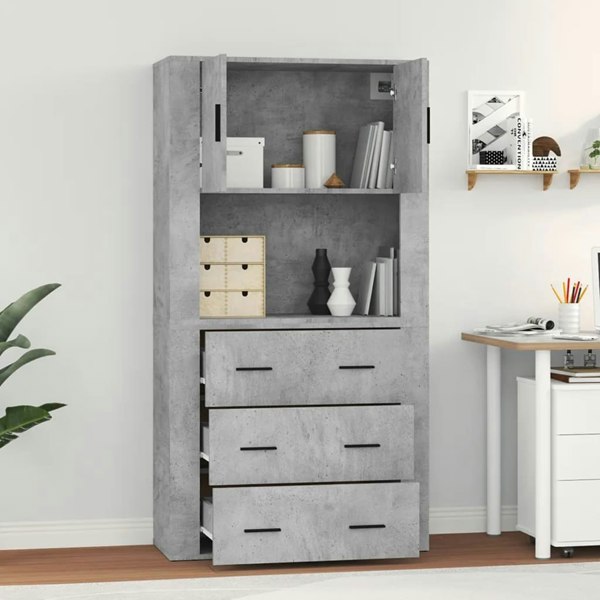 Berkfield Highboard Concrete Grey Engineered Wood