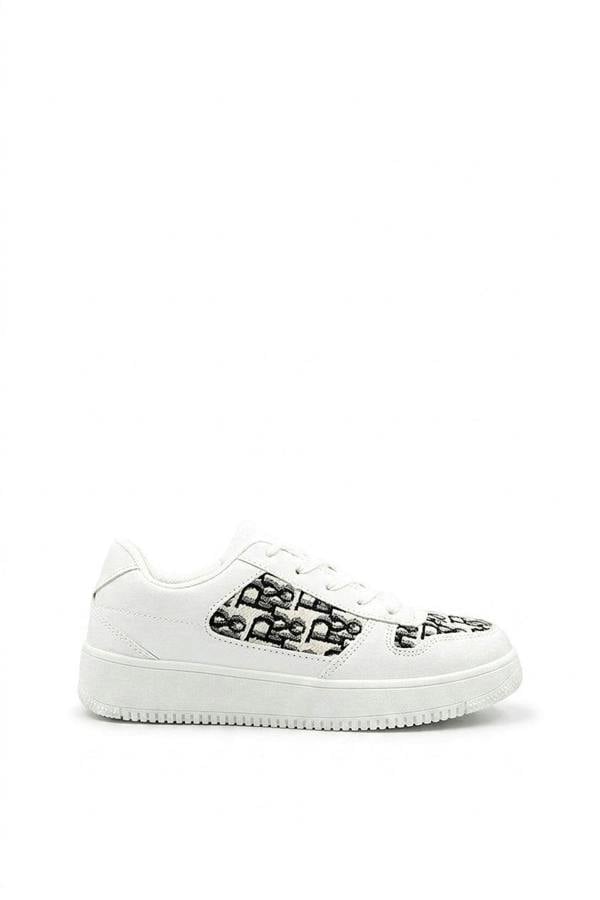 Raina Lace Up Platform Trainers - White_wb