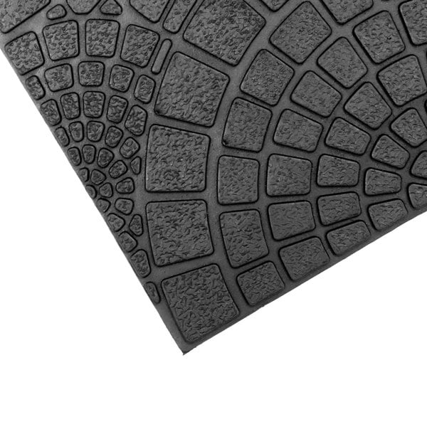 JVL Mosaic Scraper Rubber Doormat 45x75cm, Black