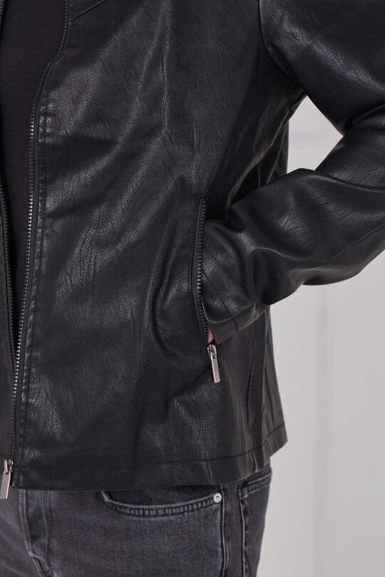 Men's PU Leather Zip Jacket