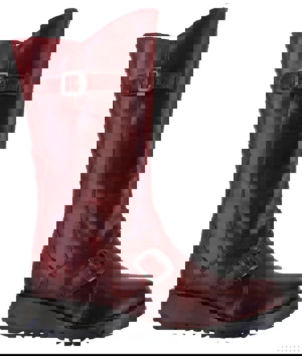 Fly London Mes 2 Womens Wedge Heel Leather Buckle Mid-Calf Boots