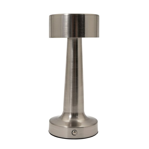 Petite Brushed Nickel Rechargeable Battery Touch Dimmable Table Lamp Image 1