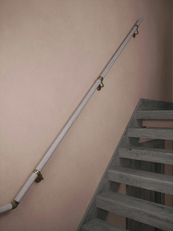 Handrails Direct Pattingham Grey Wood Half Turn Handrail
