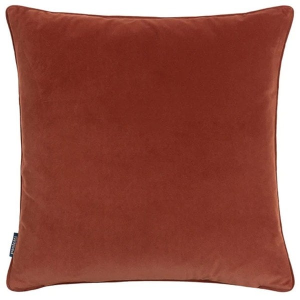 Paoletti Tayanna Velvet Metallic Cushion Cover - Brick Red