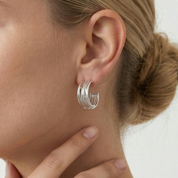 Uchi & Soto Nami Silver Twist Earrings