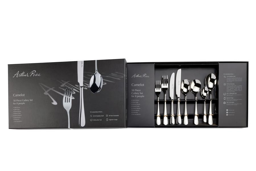 Arthur Price Signature Signature 'Camelot' 58 Piece 8 Person Gift Boxed Promotional Cutlery Set