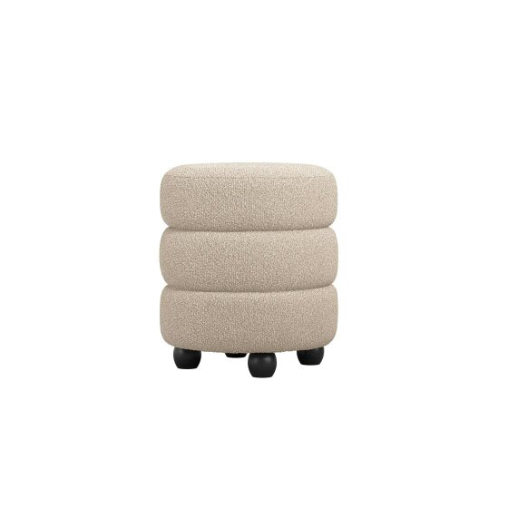 Wyld Haus Antipodes Cream Chenille Round 3 Tier Pouffe