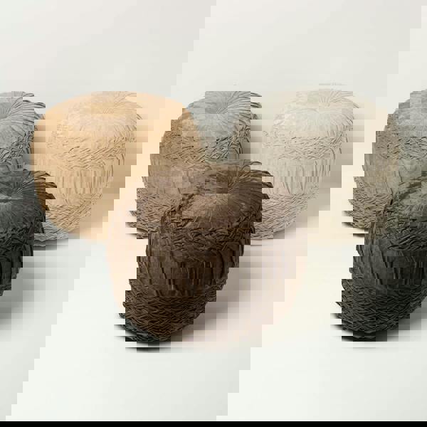 HOMESCAPES Sofia Pleated Velvet Pouffe