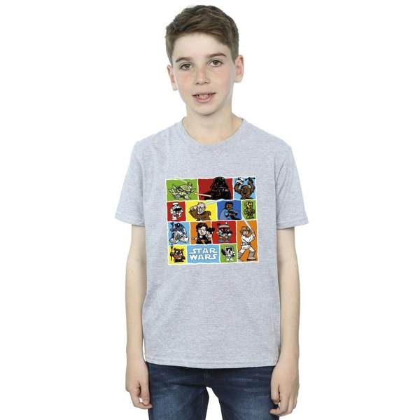 Star Wars Boys Comic Drawing Montage T-Shirt - Sports Grey