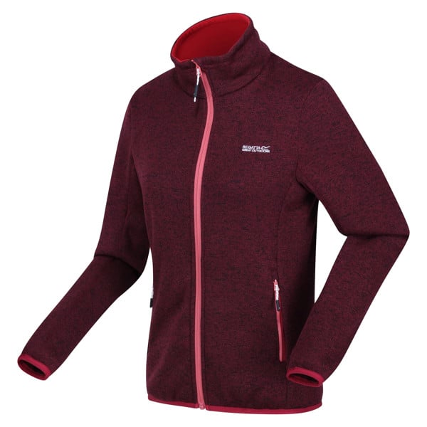 Regatta Women's Newhill Marl Full Zip Fleece Jacket - Burgundy/Rumba Red