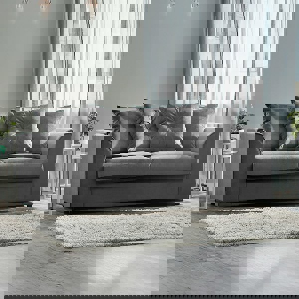 Furnishings For Less Fernando Plush Velvet Fabric 3 Seater Sofa