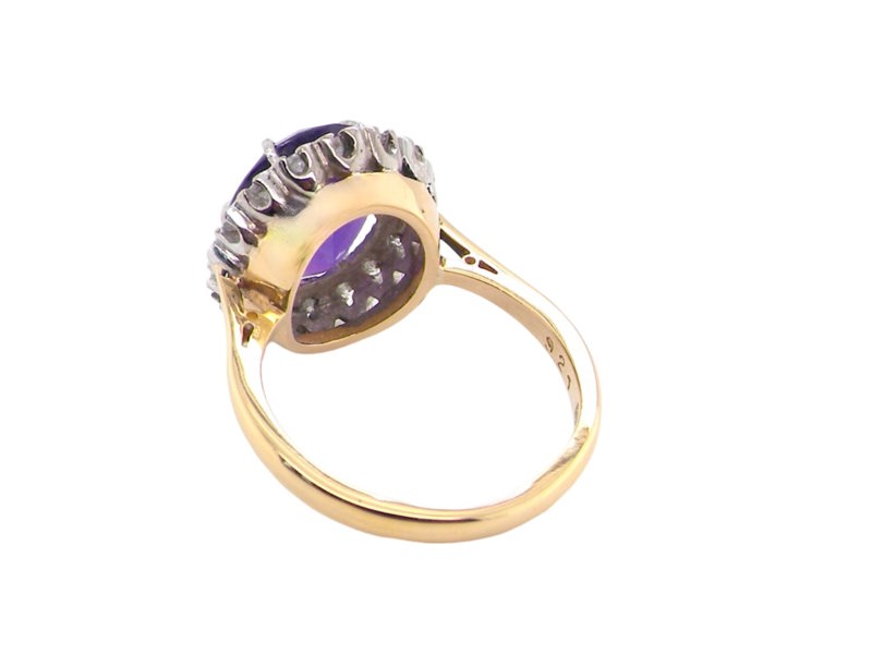 A fine Amethyst and Diamond  Ring rear view