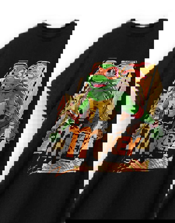 Teenage Mutant Ninja Turtles Boys Black Mikey Short Sleeved T-Shirt