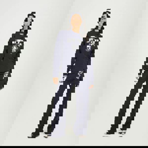 Brave Soul Navy Crew Neck Embroidered Sweatshirt - Navy Image 3