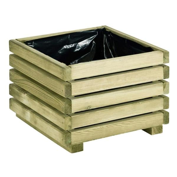 Cerland Kub Square Slatted Planter 40cm x 40cm 30L Modern Square Wooden Planter