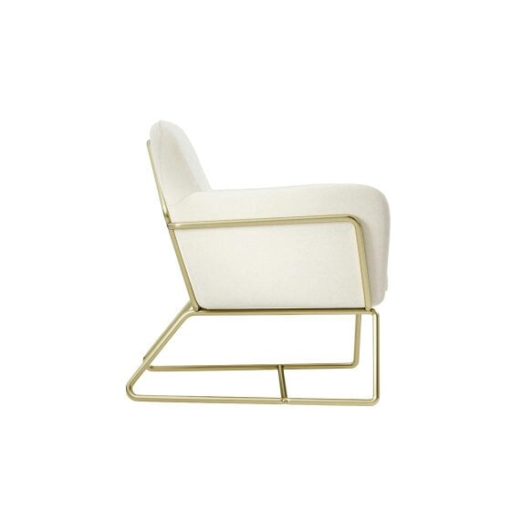 Wyld Haus Marselle Cream Velvet Upholstered Armchair Gold Legs
