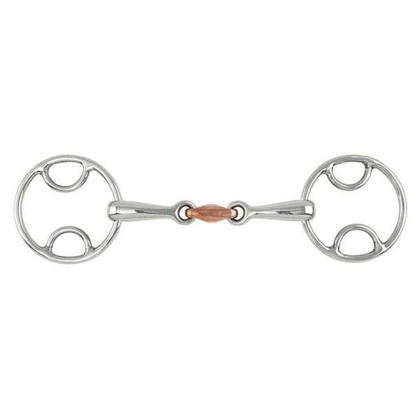 Shires Copper Lozenge Horse Bevel Bit - Silver