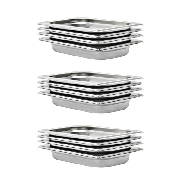 Berkfield Gastronorm Containers 12 pcs GN 1/4 40 mm Stainless Steel