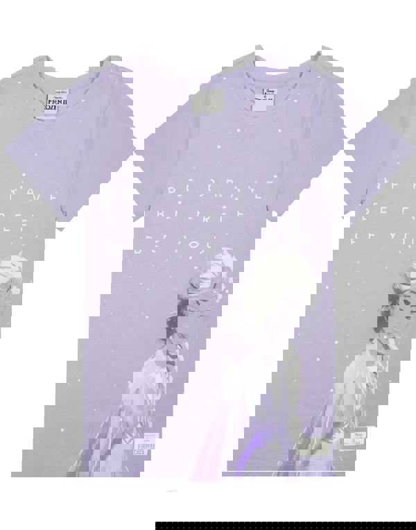 Disney Girls Purple Elsa Short Sleeved T-Shirt