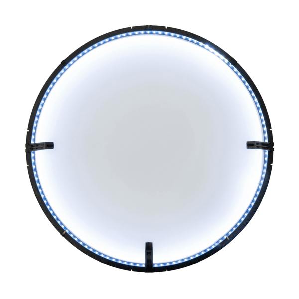 LED ring light designed for dartboards, featuring a sleek black frame and bright white illumination for enhanced visibility during play