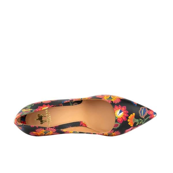 Embassy London Emily Hollywood - Red Flowers - Women's pointy 4 inch multicolour leather pump