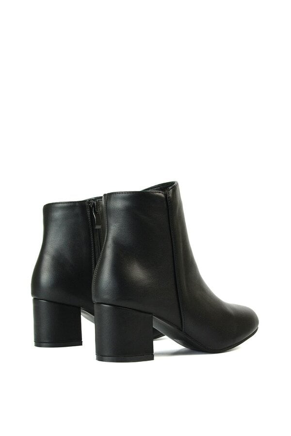 XY LONDON Mid Block Heel Zip Up Ankle Boots