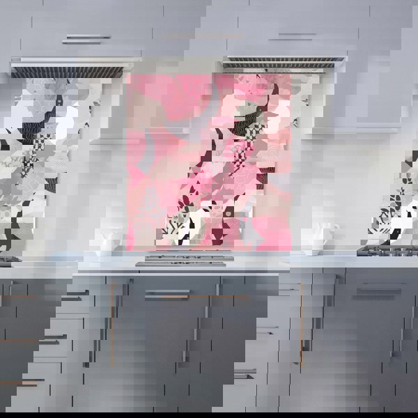 Warren Reed - Designer Abstract Pink Moon Pattern Kitchen Splashback