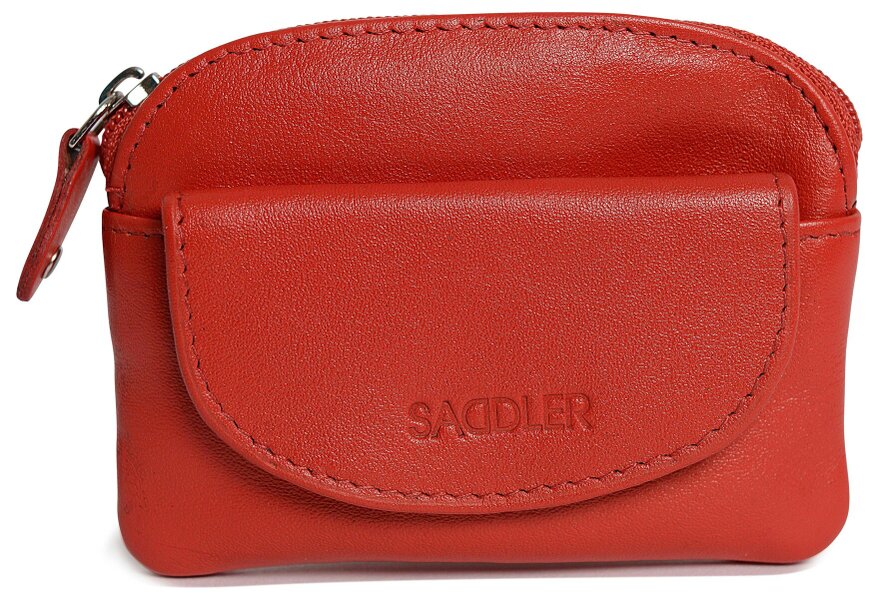 SADDLER Compact Leather Zip-Top Coin Purse "Molly" – Handmade by Saddler | RFID Protected & Gift Boxed | With Front Pocket & Interior Key Ring