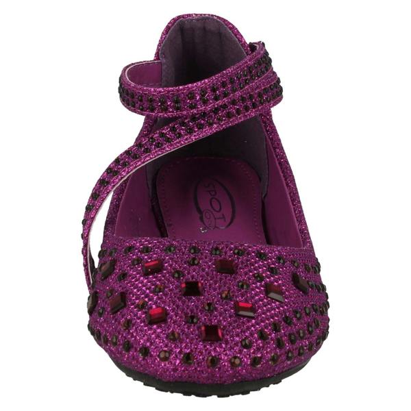 Spot On Girls Spot On Glitter Flat Ballerina Party Shoes H2335