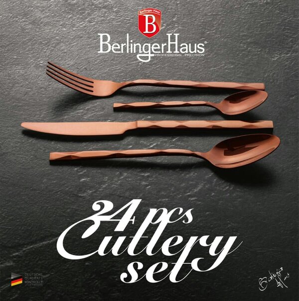 Berlinger Haus 24-Piece Cutlery Set Berlinger Haus BH-2621 Mirror Rose Gold