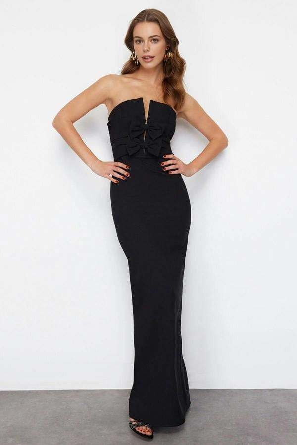 WOVCOR Elegant Evening Dress with Bow Detail