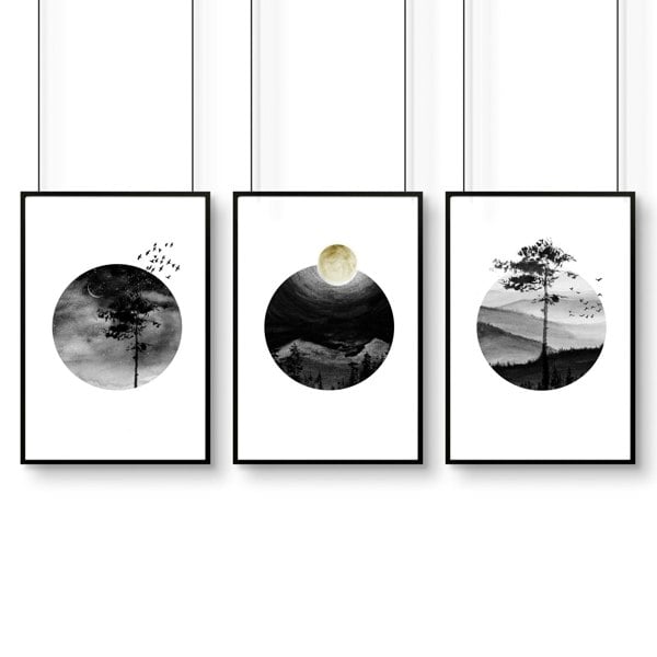 Office wall graphics | set of 3 Scandinavian wall art prints