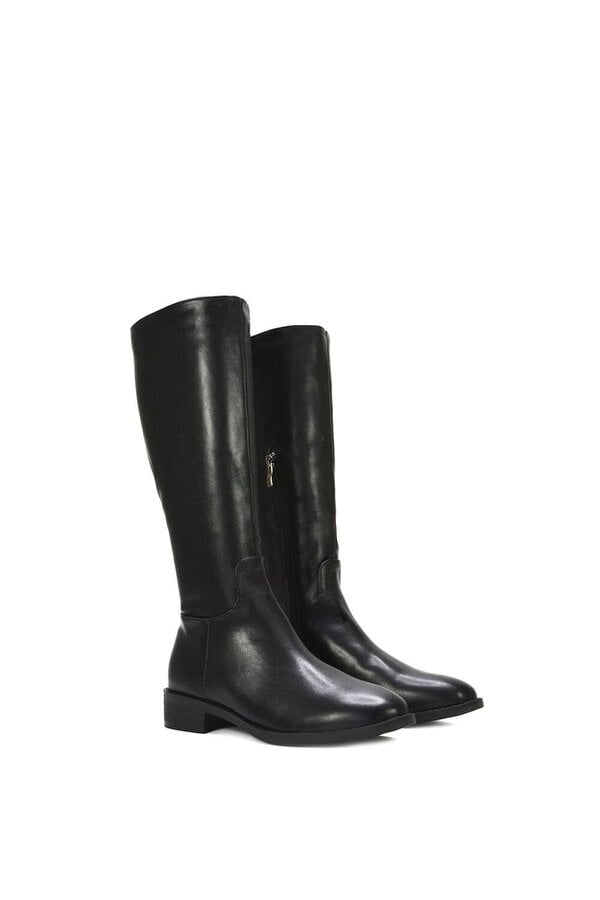 XY LONDON Low Block Heel Knee High Riding Boots