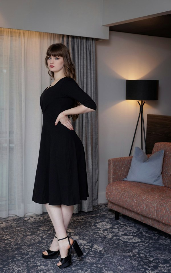 Frock Tales Amy Midi Dress - Black