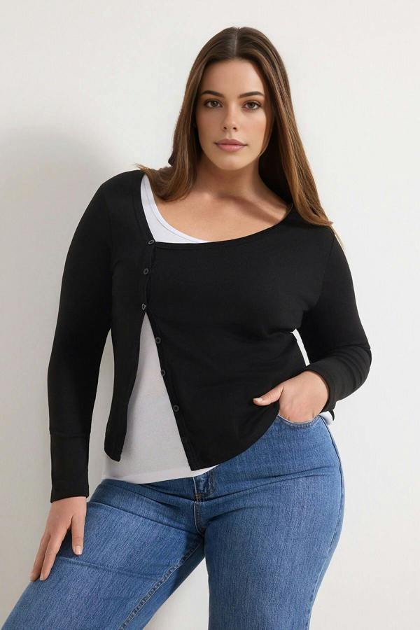 WOVCOR Lycra Cotton Supreme Knit Plus Size Blouse