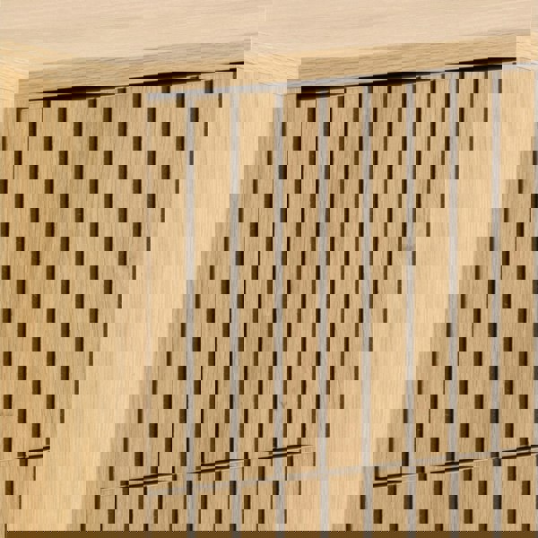 Furniture To Go Albany Wide Chest of 6 Drawers in Oak/Black Legs